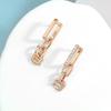 New In Earrings 925 Silver White Zircon Rose Gold Square Earrings Jewelry Women Hoops Woman Trend Designer
