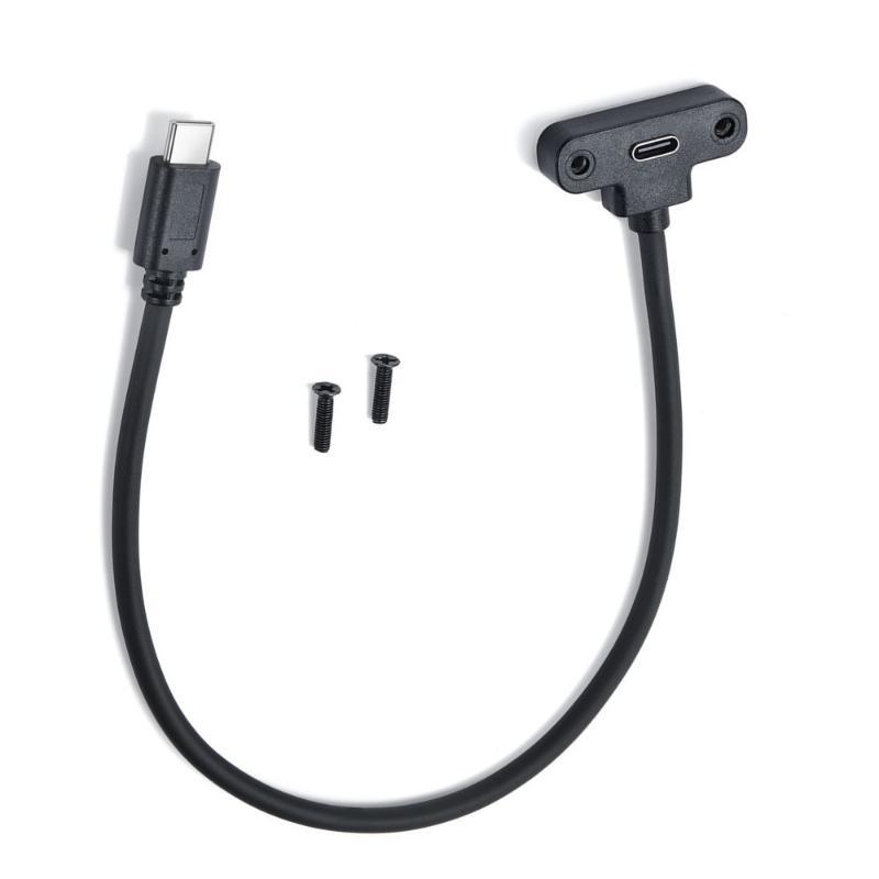 652F Fast And Data Usb C Extension Cable With Panel Mount Male To Female Cord Efficient And Convenient