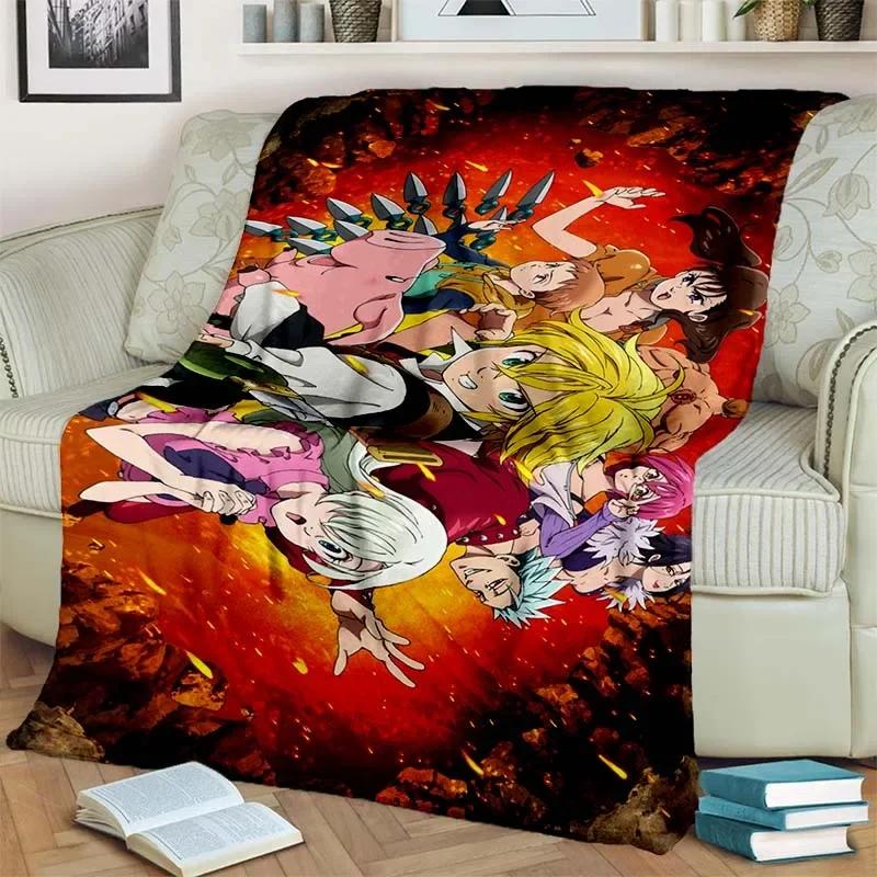 The Seven Deadly S-Sins Pattern Lightweight Throw Blanket,Multi-purpose Holiday Gift Blanket Warm And Soft Blankets All Seasons 75x90cm