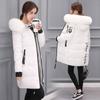 2026 Cotton-padded Clothes Women's Medium and Long Slim and Thin Cotton-padded Clothes Jacket Large Size Large Fur Collar Thickened Large Size 