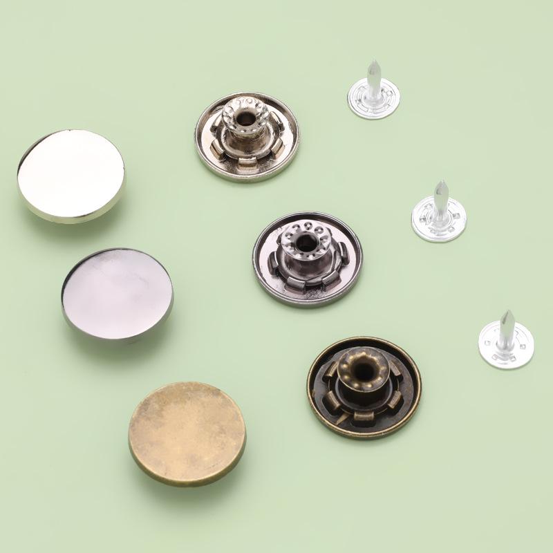 Alloy Flat Rivet Buttons for Clothes, Shoes, Bags, Hats - Round Stud Decorations