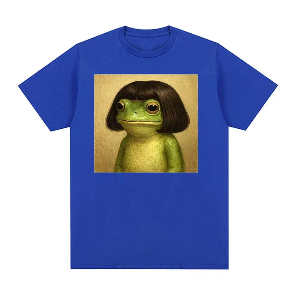 

Funny Frog Face with Bob Haircut Meme T Shirt Unisex Women Fashion Humor Short Sleeve Tshirts Vintage 90s Casual Oversized Tshirt S