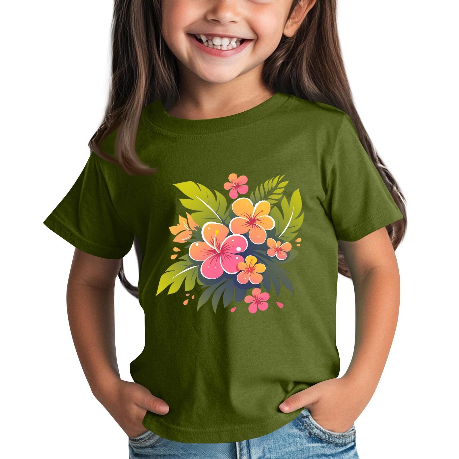 

Детская модная повседневная футболка с круглым вырезом и короткими рукавами 130