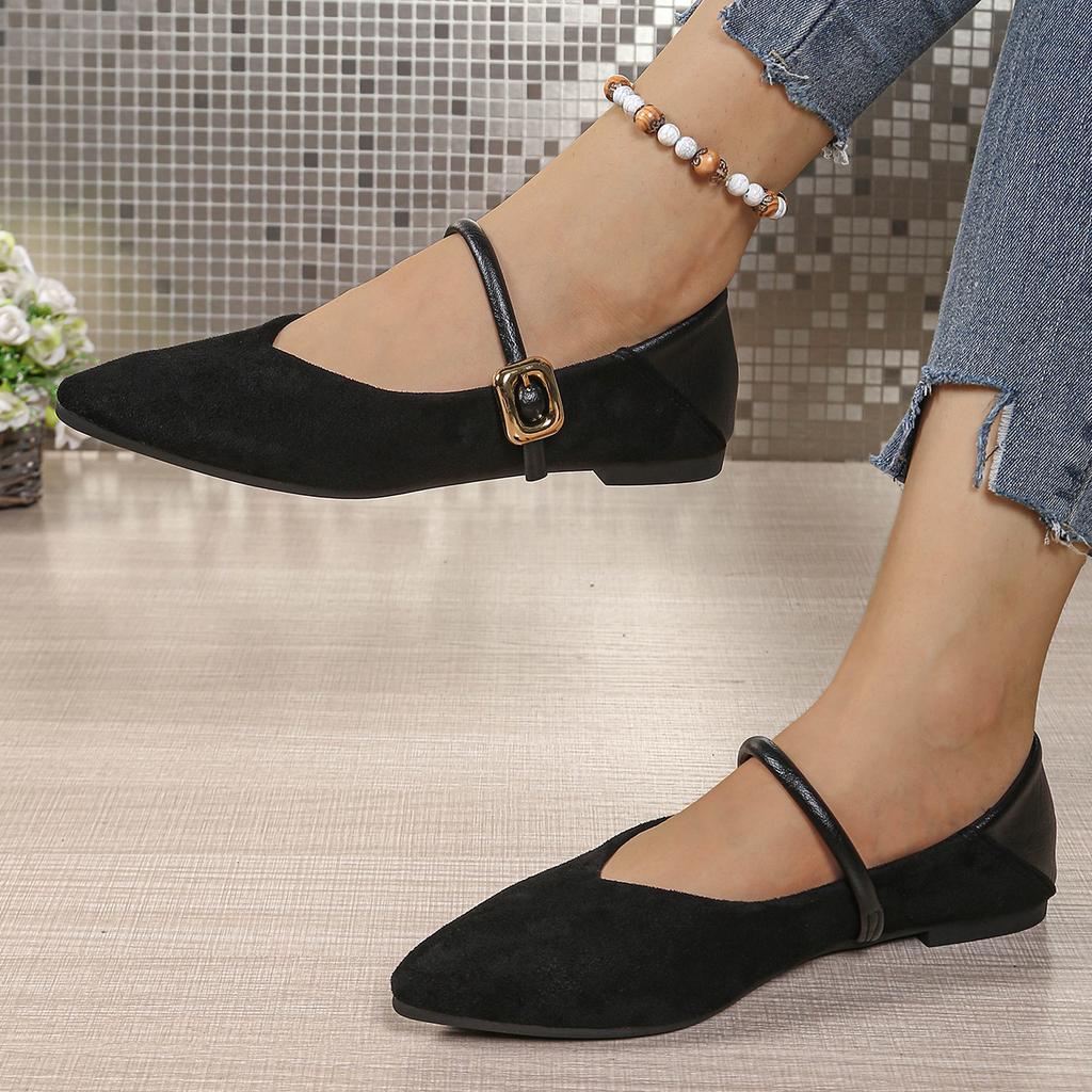 Designer Spring Pointed Tip Women Leopard Tabis Shoes Fashion Shallow Buckle Ladies Ballet Flats Shoes Women's Mary Jane Shoes