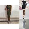 Elegant Womens Short Sleeve Bodycon Pencil Dress For Summer Casual Plus Sizes