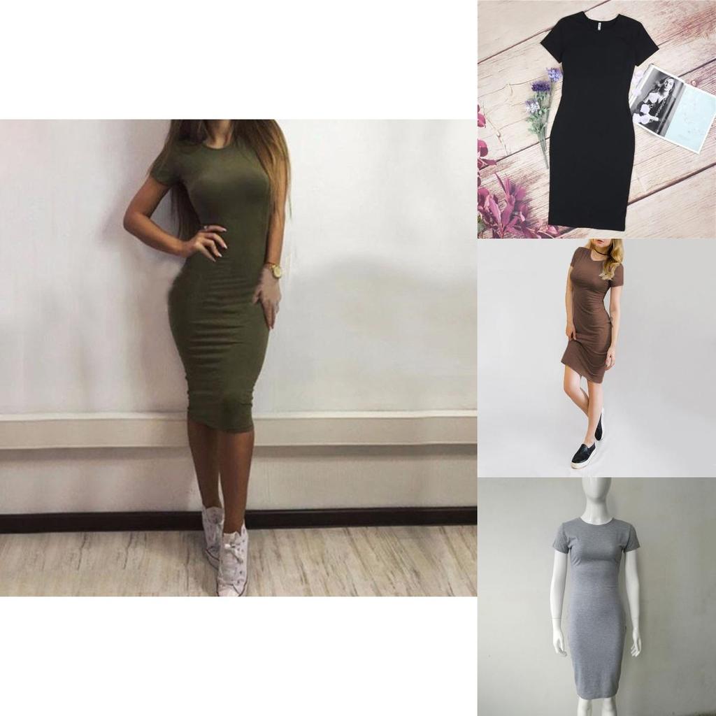 Elegant Womens Short Sleeve Bodycon Pencil Dress For Summer Casual Plus Sizes