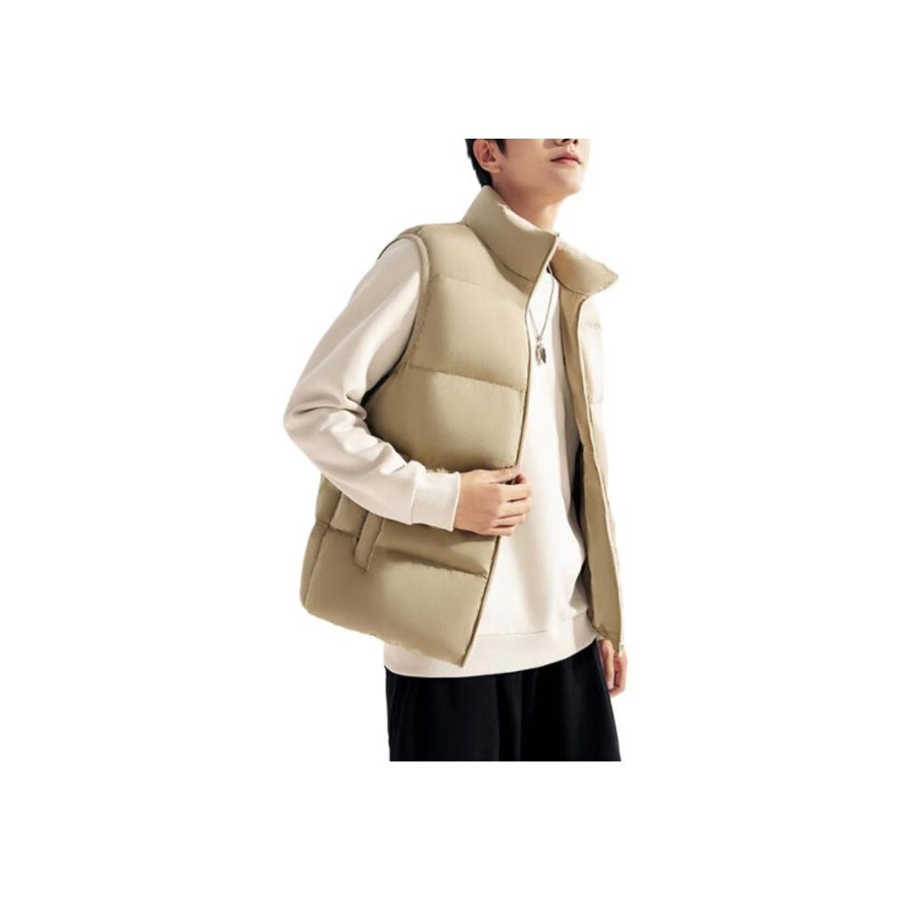 Anta Life Series Letter Logo Embroidered Stand Collar Zipper Down Vest Men Vest Glacier-Gray 152348903-1
