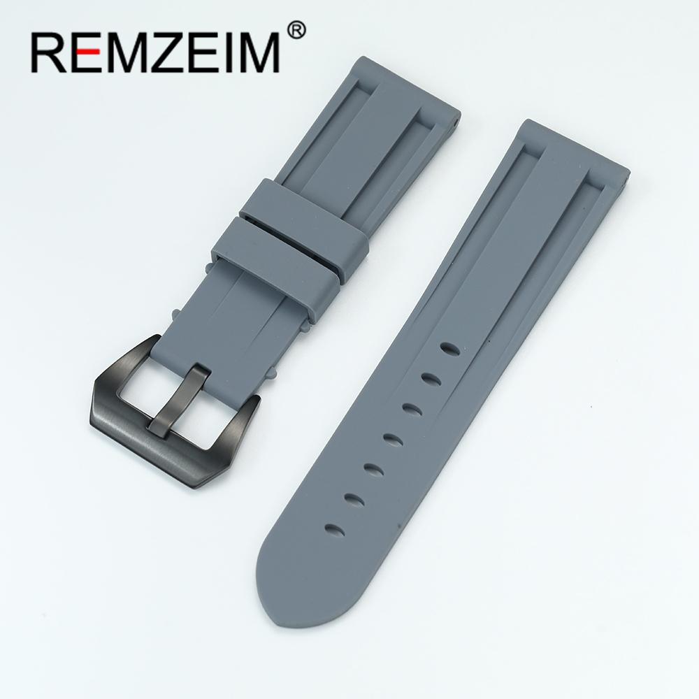 Soft Silicone Strap 22mm 24mm 26mm Fashion Replacement Sport Men Watchband Black Blue Red Green Grey Wrist Band