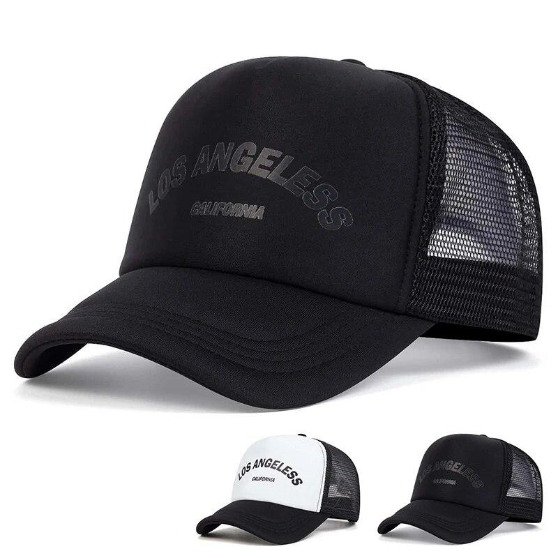 Pánské Dámské Baseballová Čepice Los Angeles Módní Letní Prodyšné Síťované Čepice Snapback Klobouky Unisex Trucker Čepice Hip Hop Čepice Gorras