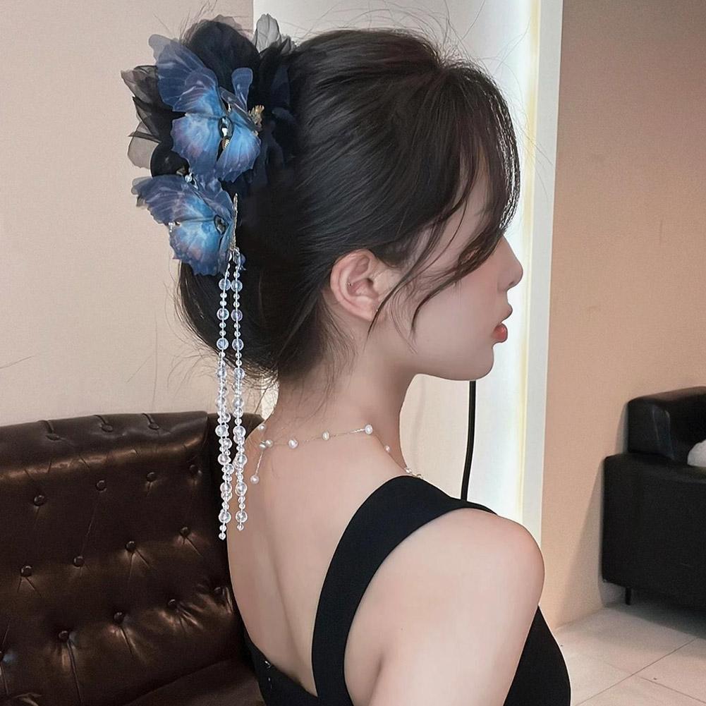 Střapec Čínské Vlasové Sponky Svatba Nevěsta Pokrývka hlavy Šperky Vlasová sponka Květinové Sponky do vlasů Hanfu Vintage B6B3