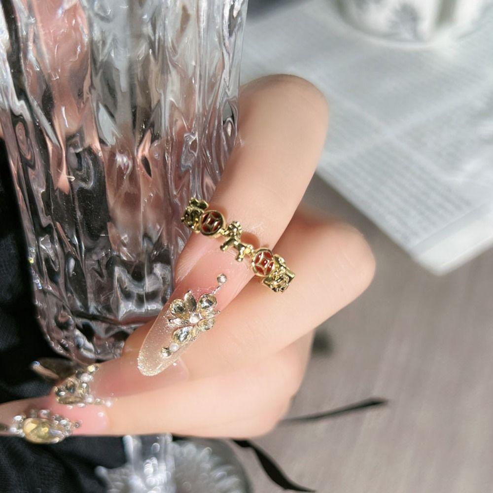 Prsten Znamení Zvěrokruhu Kůň Hodně Štěstí Nastavitelný Otevírací Prsten Osobnost Novoroční Prsteny Ženy Muži