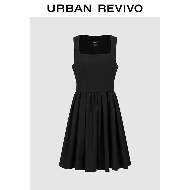 UR2026 Women s Pleated U-Neck Sleeveless Dress XS