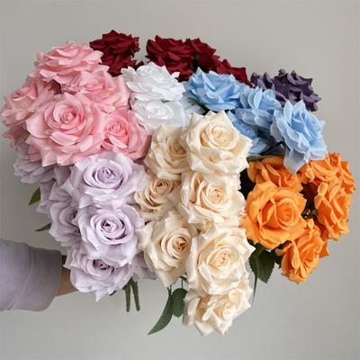 9 Köpfe Diamant Rosenstrauß Kunstblume Rosa Rot Blau Weiß Rose Kunstrose Wohnzimmer Dekoration Hochzeit
