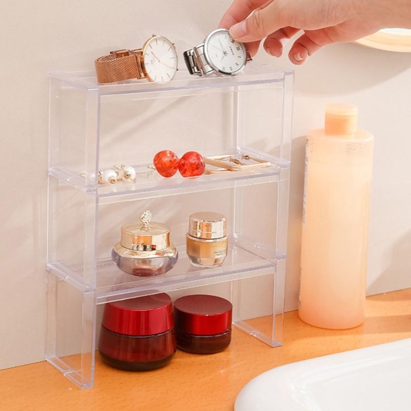 Desktop Clear Storage Holder Multipurpose Organization Shelf Accessory for Lipstick Makeup Cosmetic Rack Supplies