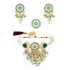 Turcoaz, albastru și verde Meenakari, cascadă, mărgele, colier, set de cercei și inele pentru femei