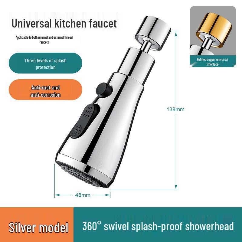 

Универсальный удлинитель для кухонного крана: Вращающийся, брызгозащищенный интерфейс для бытовых умывальников и овощных моек