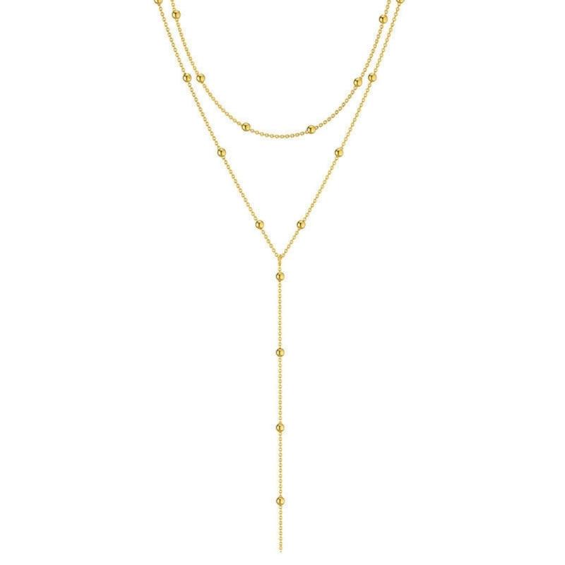 

Contemporary Layer Pendant Necklace Artistic Fringe Detailing Smooth Alloy Craftsmanship Gold Silver Versatile Jewelry золотий
