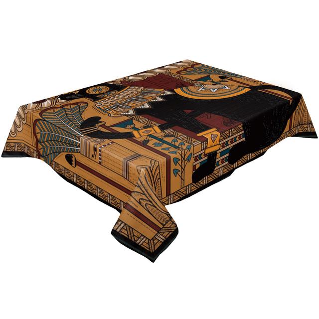 Ancient Egypt Hieroglyphs Waterproof Tablecloth Wedding Decor Table Runner Coffee Dinning Decor Retro Table Cover