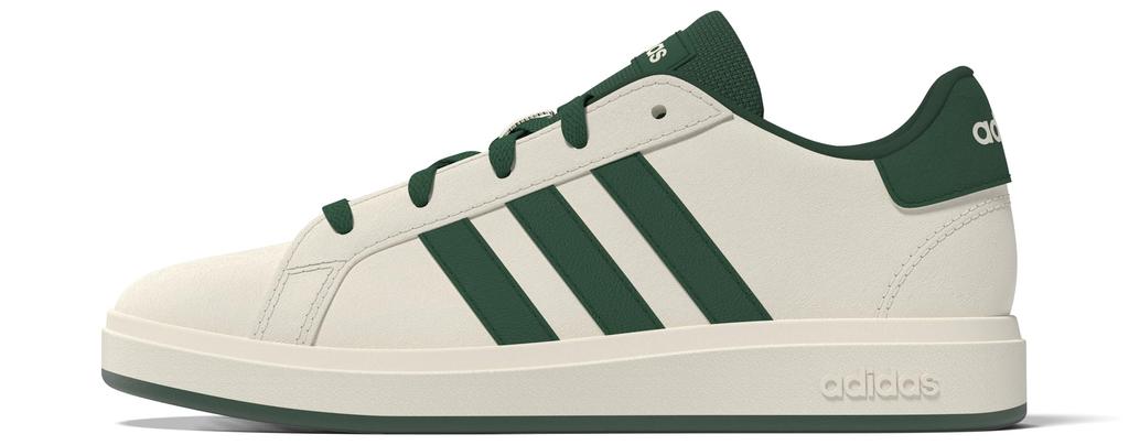 Adidas Grand Court Boys and Sizes Size Kids' 2.0 Sneakers, Unisex, Girls, 17-25.5cm, LKK25, Off-White/College Green/Core Black, 21.5cm (JQ0704)