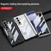 Samsung Z Fold7 Luxury Transparent Electroplated Case with Hinge Bracket & Film