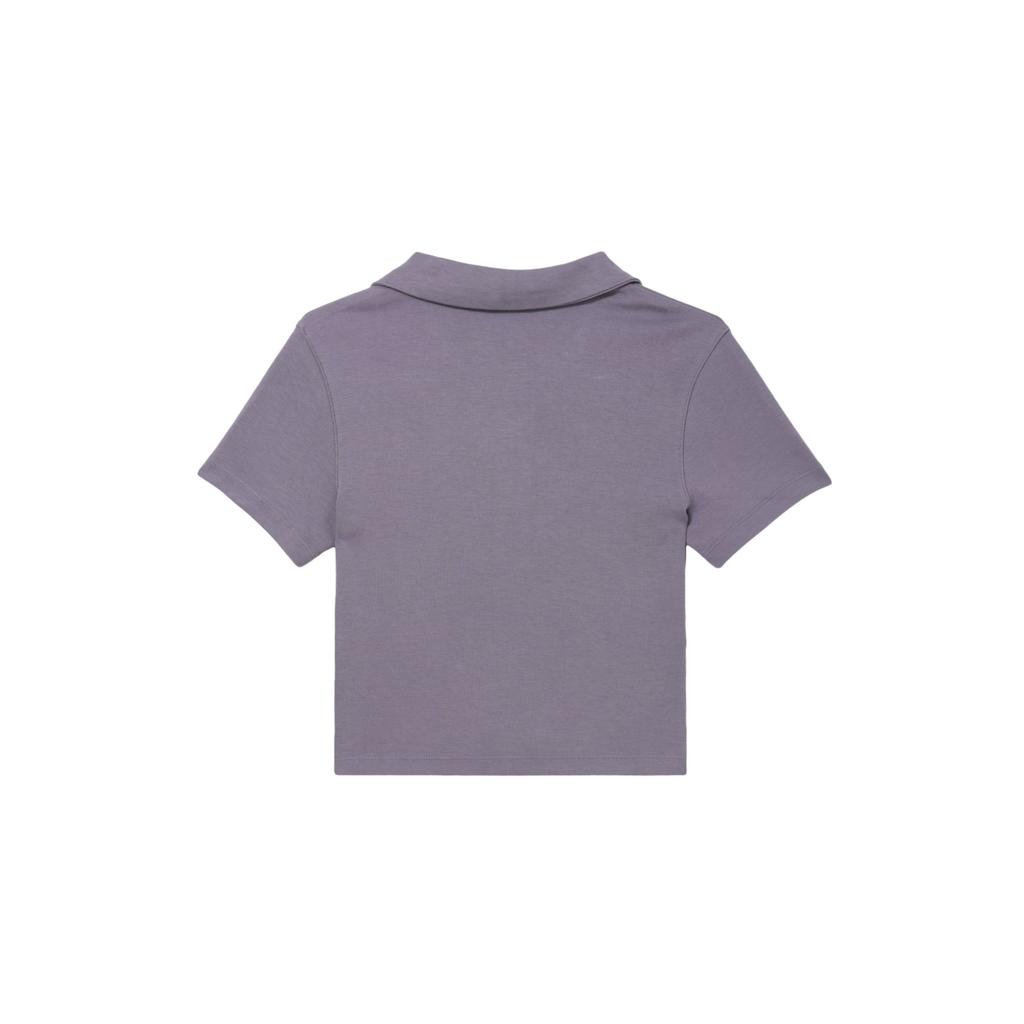 Nike Sportswear Essentials Solid Color Casual Pullover Short Sleeve Polo Women Tops Purple DV7885-509