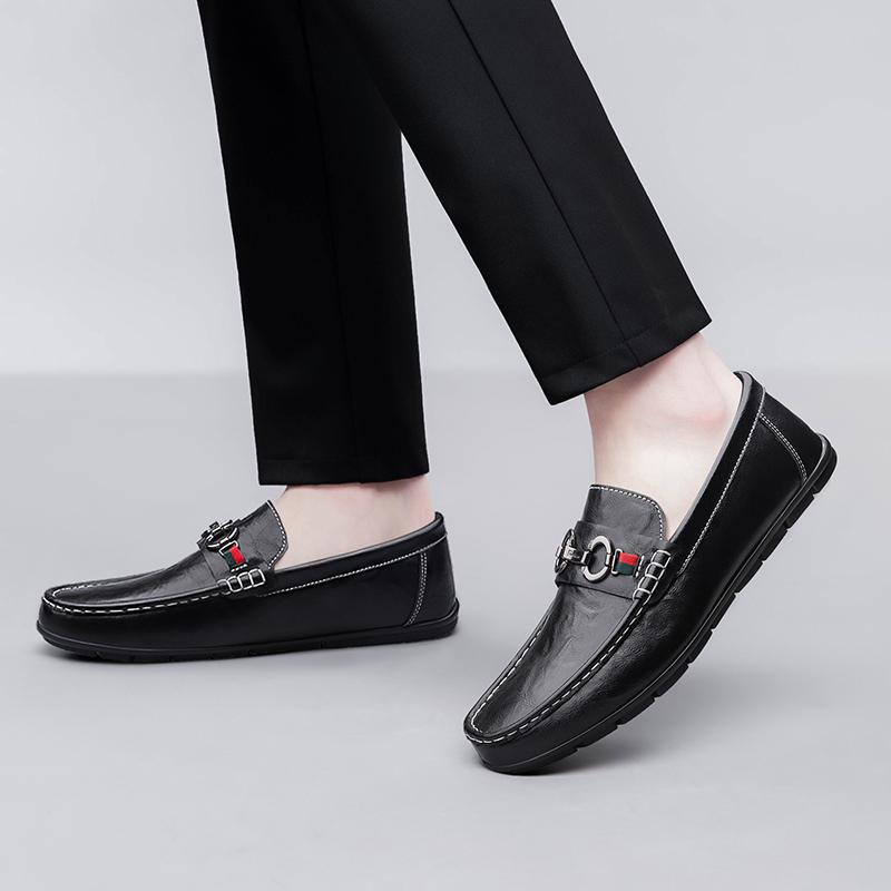 Fashion All-Match Herren Flats Echtes Leder Herren Casual Büro Slipper Hohe Qualität Herren Slip-on Flats Herren Bequemes Laufschuhwerk