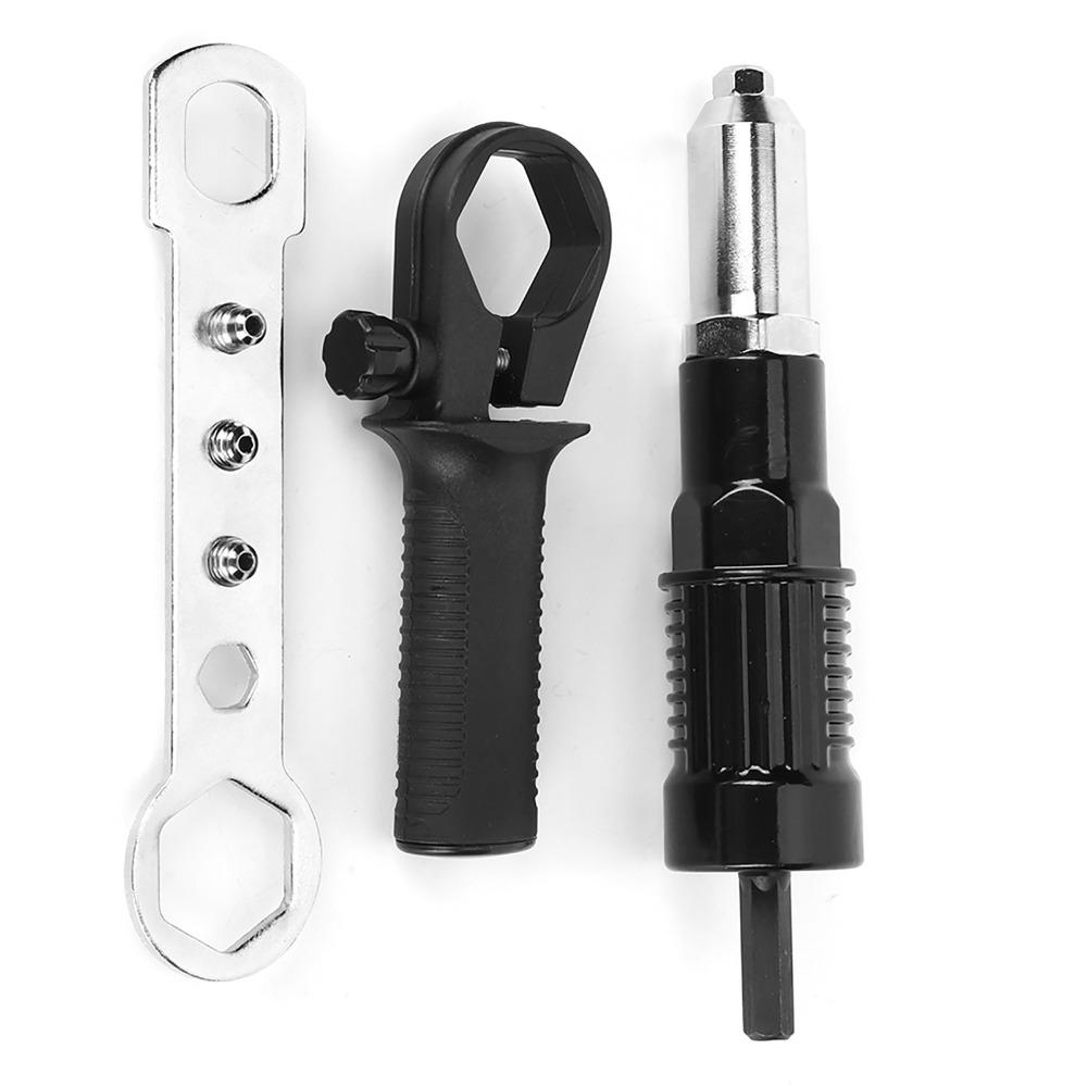 4 Rivet Heads Drilling, Milling, and Engraving Work 2.4mm/3.2mm/4.0mm/4.8mm Non-Slip Handle Rivet Gun Adapter Kit