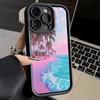 Pink Sunset Beach Dreamy Scenery Phone Case for iPhone 16 17 Air 16E 15 Pro Max 14 Plus 13 12 Mini Capa Soft Shell Silicone Fund