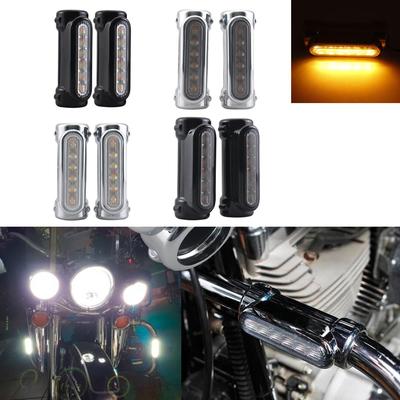 For Harley Victory Others Models with Bars Motorcycle Accessories 1.25'' Left & Right Crash Bar Turn Signal Light Running Light