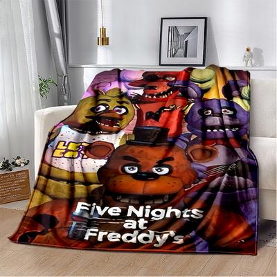 Horror Game F-FNAF Freddy Movie Flannel Blanket Soft Warm Throw Blanket for Bedroom Living Room Bed Travel Camping Picnic Gift