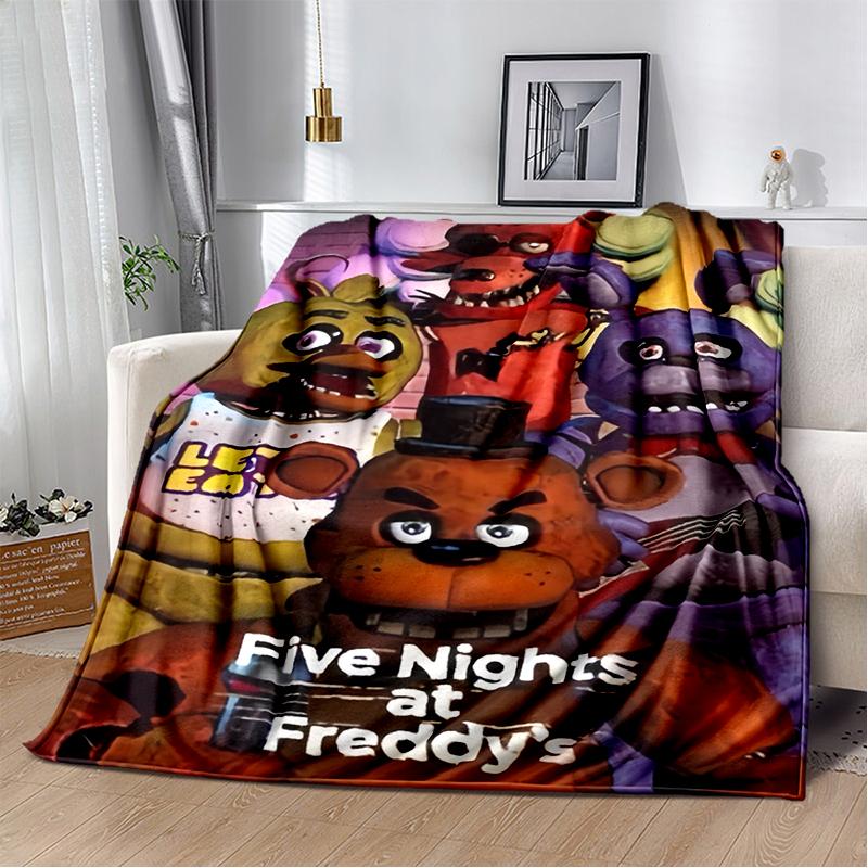

Хоррор-игра F-FNAF Фредди Фильм Фланелевое одеяло Мягкое теплое плед для спальни гостиной кровати путешествия кемпинга пикника подарок 75x90cm