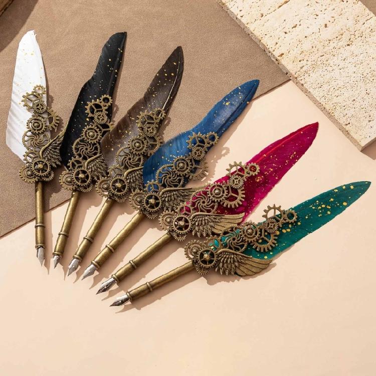 Ancient Quill Dip Pen Quill Feather Pen and Inks Set Calligraphys Writing Pen