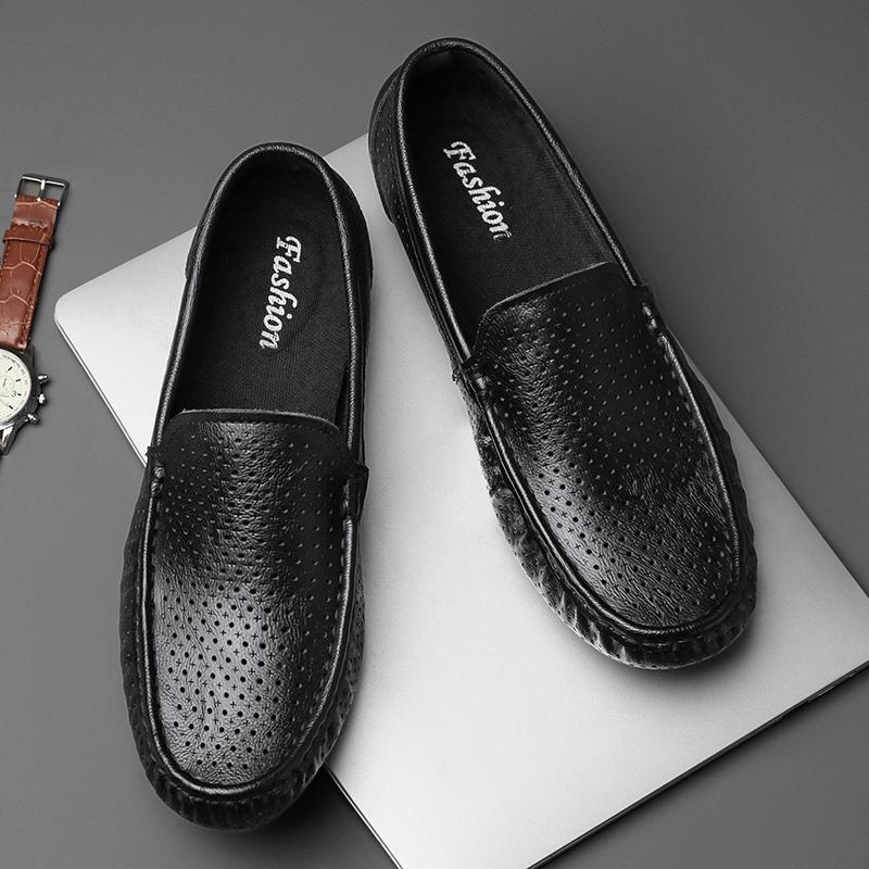 Summer Hollow Out Men Casual Shoes 2025 New Light Breathable Slip on Loafers Men Shoes Walking Driving Shoes Flats Male Footwear