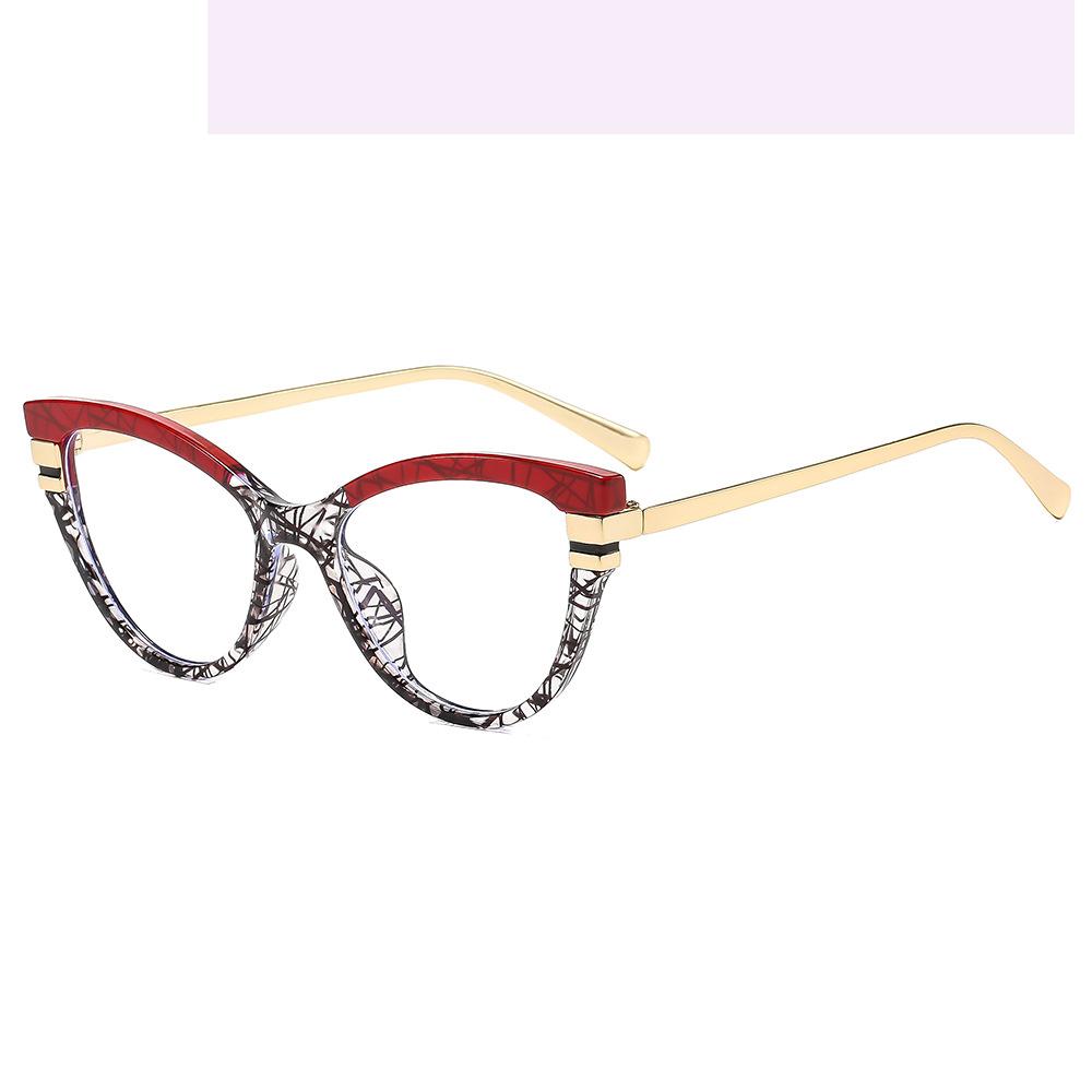 

Бренд Дизайн Кошачий глаз Цветочные принты Оправа Гиперметропия Очки Фотохромные Антисиний свет Компьютерные Женские Очки для чтения 0 +1 +1.5 0 красный