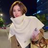 Monochrome knitted versatile slit shawl personalized neck cover spring and autumn outdoor windproof comfortable breathable neck protection warm scarf