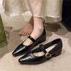 Coarse Heel Leather Single Shoes Women's 2025 New Temperament Soft Sole Comfortable Fashion Versatile Niche Design Mary Jane Women's Shoes