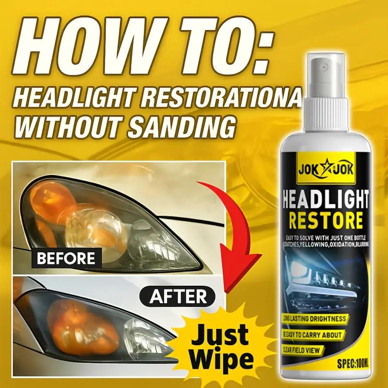 Advanced Ceramic Headlight Restoration Spray,RemovesYellowing&Oxidation,Restores Clarity,Long-LastingProtection,Essential Car Ca