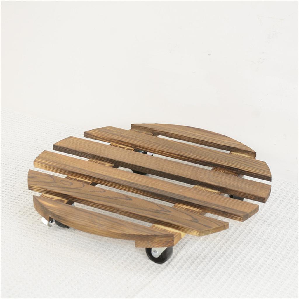 Rolling Wood Planter Potted Plant Stand with Wheels Flower Pots Rack Indoor Outdoor Planter Trolleys Rolling Tray Garden