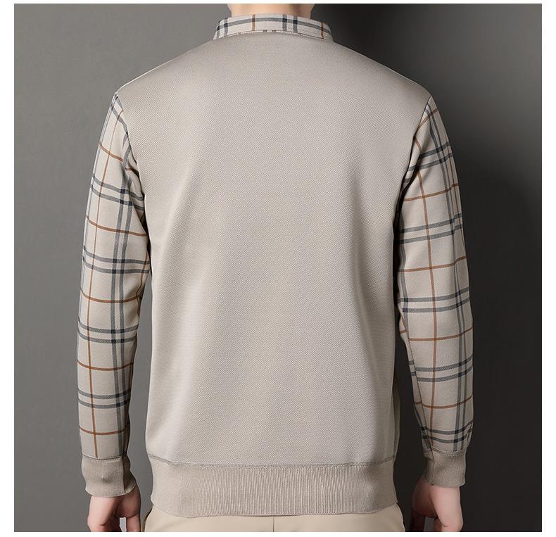 Men's Fleece-Lined Two-Piece Shirt Collar Knitted Sweater - Autumn/Winter Warm Base Layer