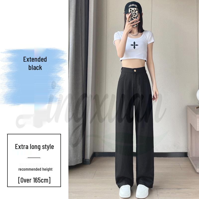 2026 Summer Women's High-Waisted Linen Wide-Leg Pants - Ice Silk Cotton Blend, Lightweight and Casual.