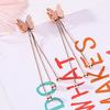 Korean Fashion Frosted Fringed Rose Gold Butterfly Earrings