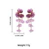 Chiffon Flowers Tassel Earrings Multicolor Women Earrings Sweet Long Drop Earring  Ear Jewelry