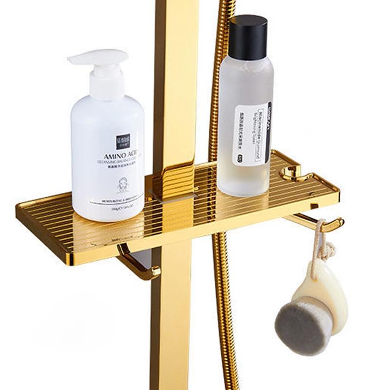 Set de duș 4 în 1 pentru duș auriu de lux cu pulverizator Robinet de apă pentru baie Baterie rece și caldă Duș din oțel inoxidabil