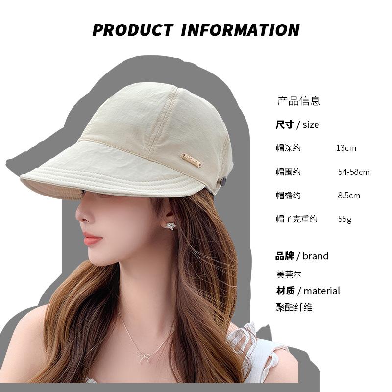 Hat Women'S Spring Summer Uv Protection Sun Hat Big Brim Face Cover Quick Drying Peaked Hat Cycling Sun Protection Sun Hat