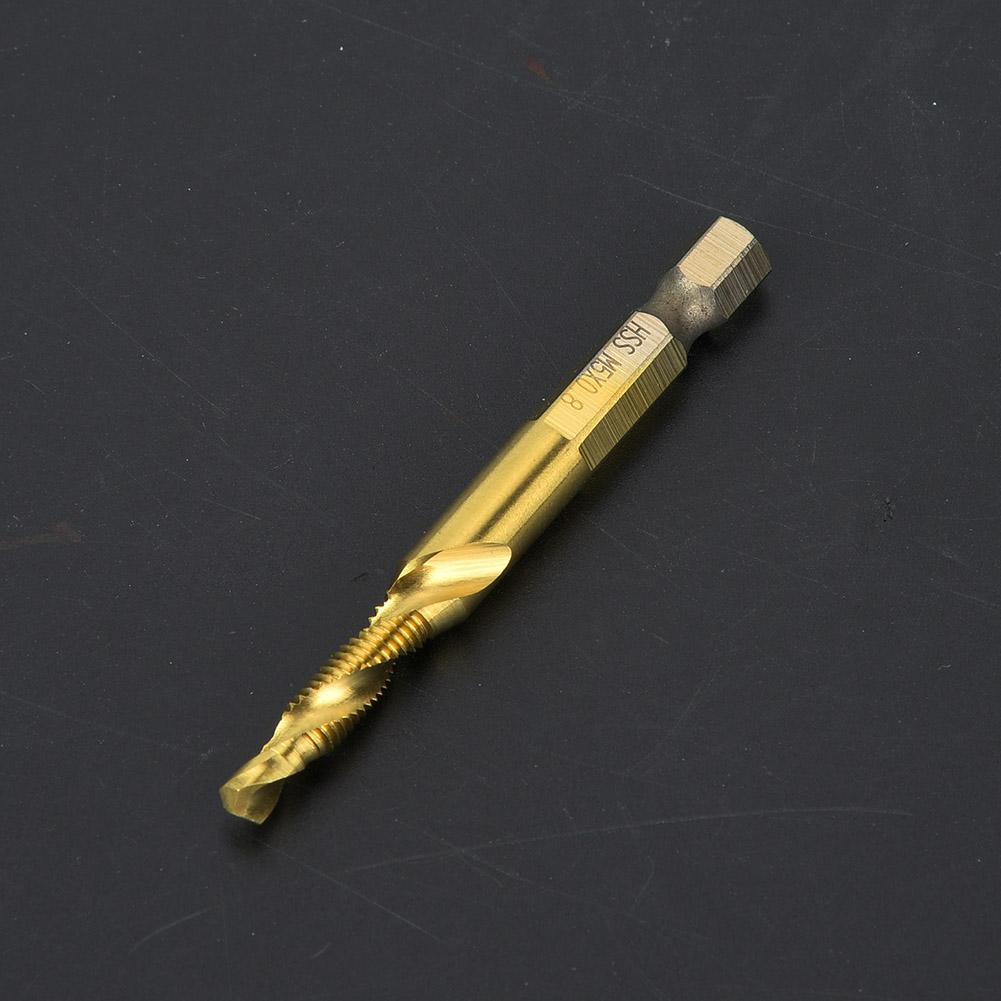 HSS 6.35mm Hex Shank Tap Drill Bit Through-Hole Inner Chip Removal Tap Drill 15mm(M3)