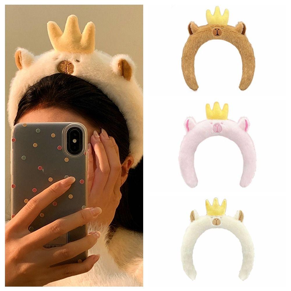 

Korean Style Plush Headband Animal Cartoon Hair Hoop cute Capybara Hairband Photos