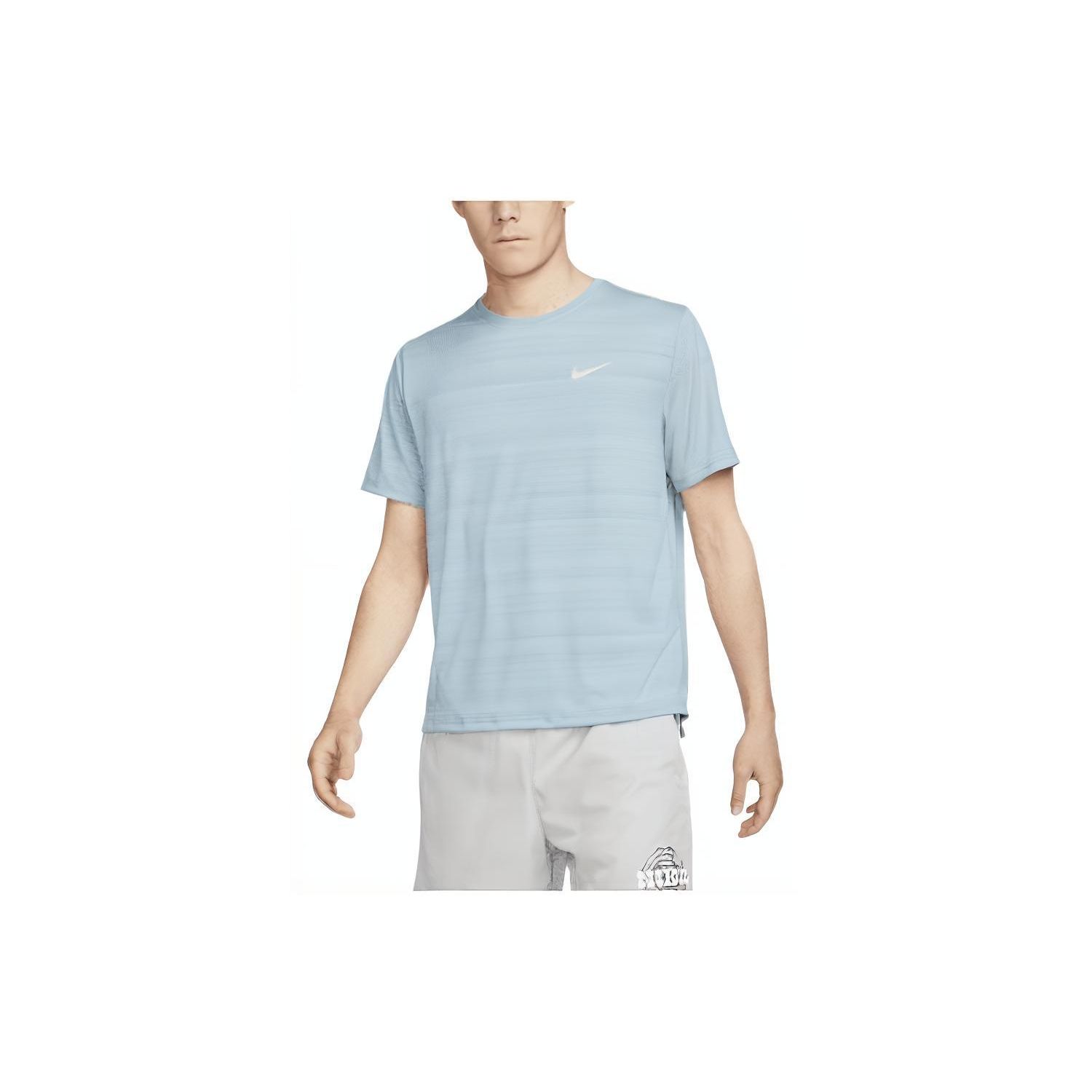 

Мужская футболка для бега с коротким рукавом и логотипом Nike Dri-Fit Miler, винтажная синяя CU5993-494 S