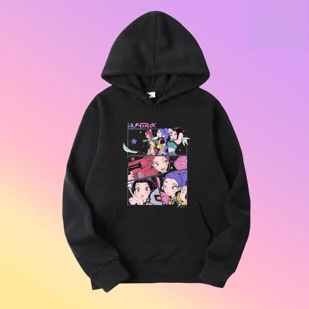 Película KPop Cazadores de Demonios Saja Sudadera con Capucha Ropa de Mujer Tendencia Moda Coreana Streetwear Casual Sudadera Oversize