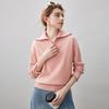 Comom Boca Women's Loose-Fit Cashmere Turn-Down Collar Sweater