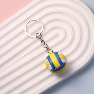 Simülasyon Futbol Basketbol Voleybol Tenis Ragbi Anahtarlık Pvc Yaratıcı Mini Anahtarlık Sırt Çantası Kolye Araba Aksesuarları Hediye